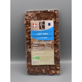 Tablette Chocolat Lait 39% Papouasie-Nouvelle-Guinée aux riz soufflé