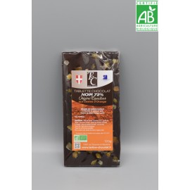 Tablette Chocolat Noir 73% aux zestes d'orange